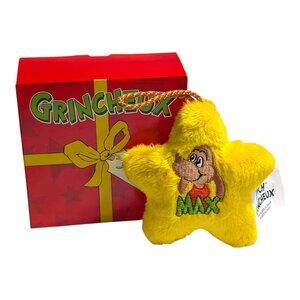 McDonald's Canada 2025 Grinch Max Dog Plush Ornament Yellow Star NEW